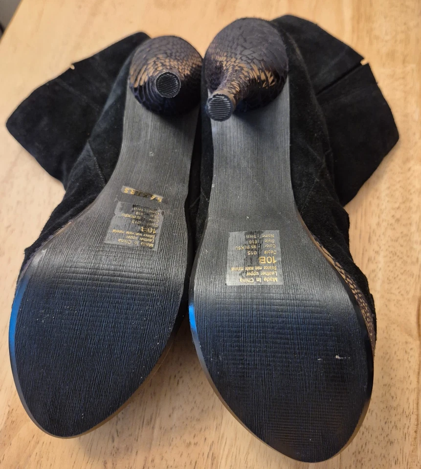 Bakers 黑色麂皮绒高跟鞋,美国 10 件,永不磨损, — 第 4/4 张图片