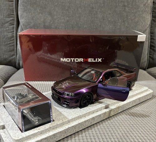 1/18 MotorHelix Nissan Skyline R34 GT-R Nismo Midnight Purple Diecast Limited