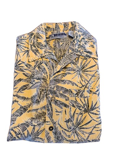 United M Silk Hawaiian Shirt Yellow/Gray