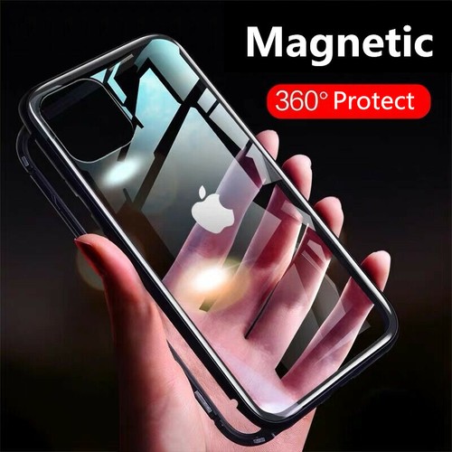 For iPhone 16 15 14 13 12 Pro Max 11 XS Magnetic Full Tempered Glass Case Cover - Picture 3 of 18