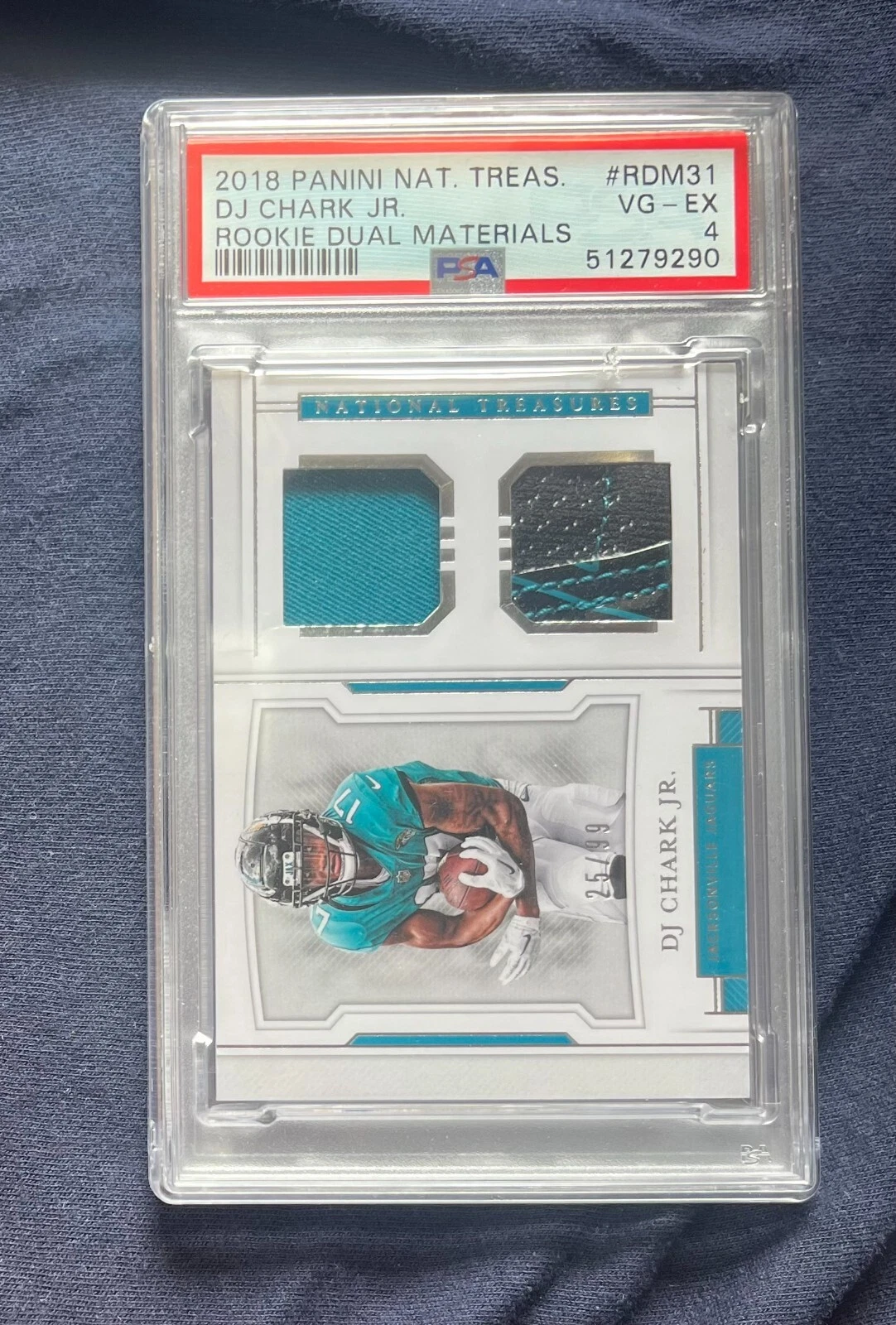 DJ Chark Panini National Treasures Rookie Dual Materials #RDM31 Base