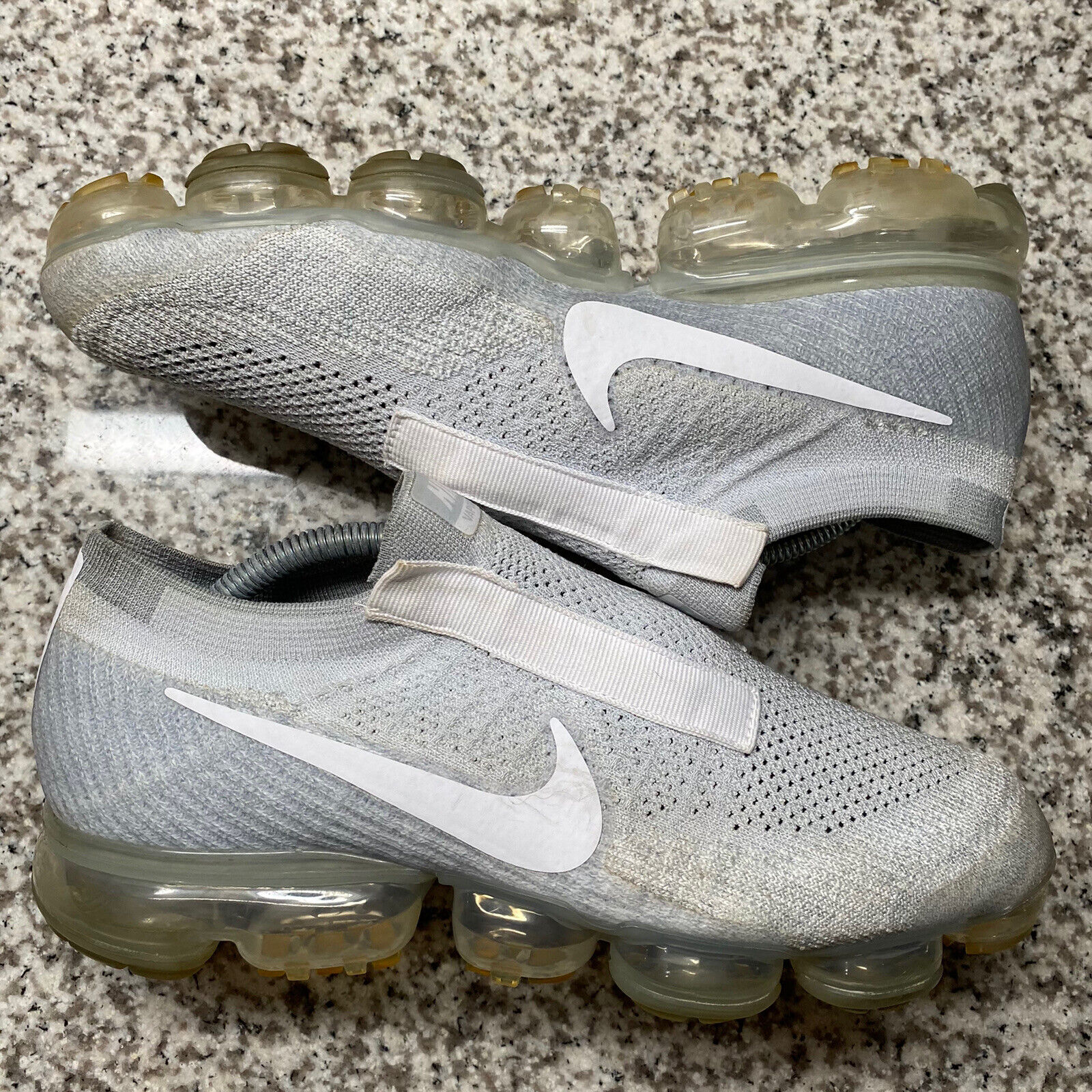 Patentar Tomar represalias mosquito Nike Air Vapormax Flyknit SE Laceless Pure Platinum Grey AQ0581-002 Men  Size 9.5 | eBay