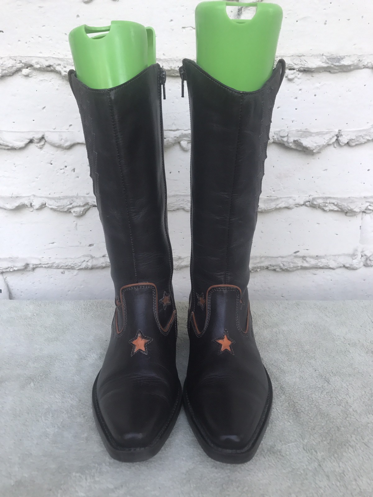EUC! Geox Girls Riding Winter Boots Cowboy Brown Leather & Suede US 3.5Y EUR 35 image 2
