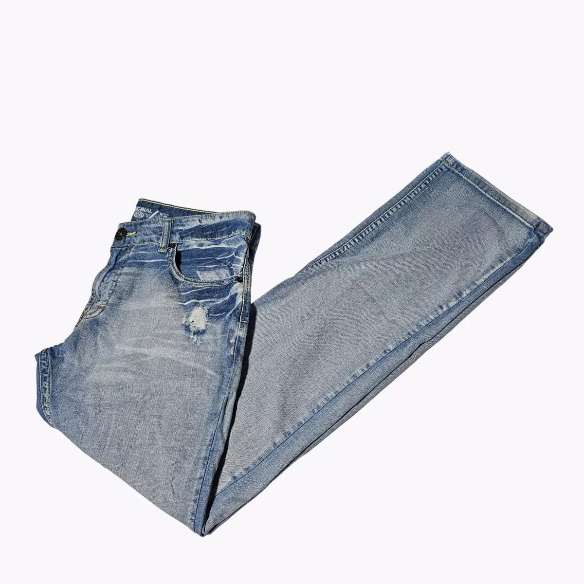 C A 1841 Jean homme taille 32 X 32 droit taille moyenne pantalon leger lavage en