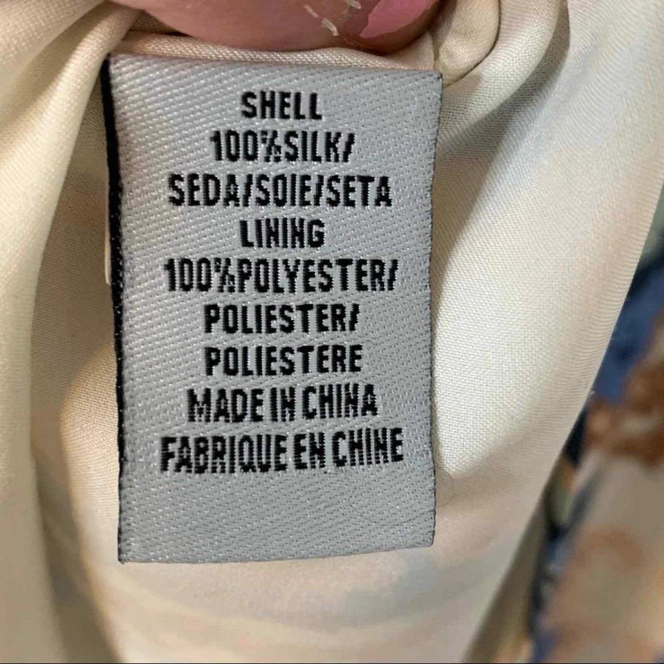 Mini de seda con estampado de cachemira crema TIBI con espalda abierta Foto 4 de 4