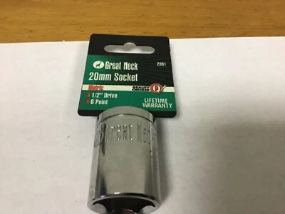 New Great Neck 20MM Socket, 1/2” Drive, 6 Point, 2081