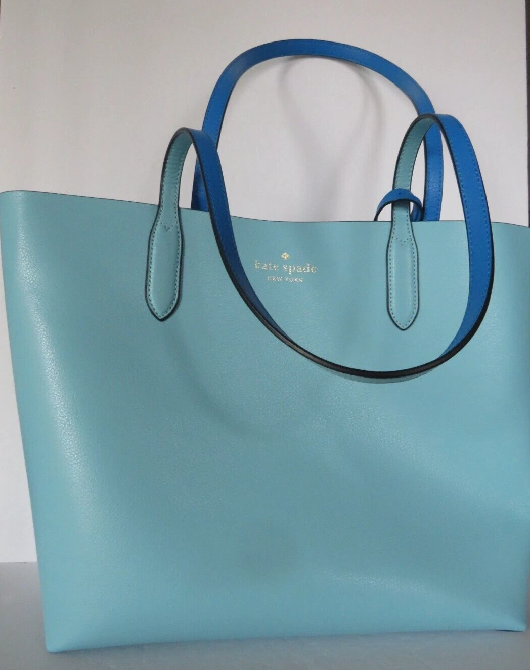 Borsa KATE SPADE blu chiaro braccialetto abbinato reversibile blu medio borsetta carriera