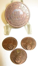 Vintage Masonic, One Penny Token 1872 CUMBERLAND CHAPTER No 35, Yarmouth, ME