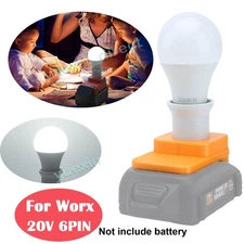 LED Work Light Bulbs Emergency Desk Lamp For WORX 20V 6PIN Battery Cordless NEW