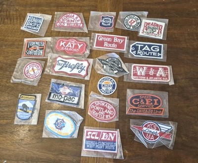 Lot Of 21 Different Vintage Embroidered Railroad Patches Reader SCL/L&N Katy +18