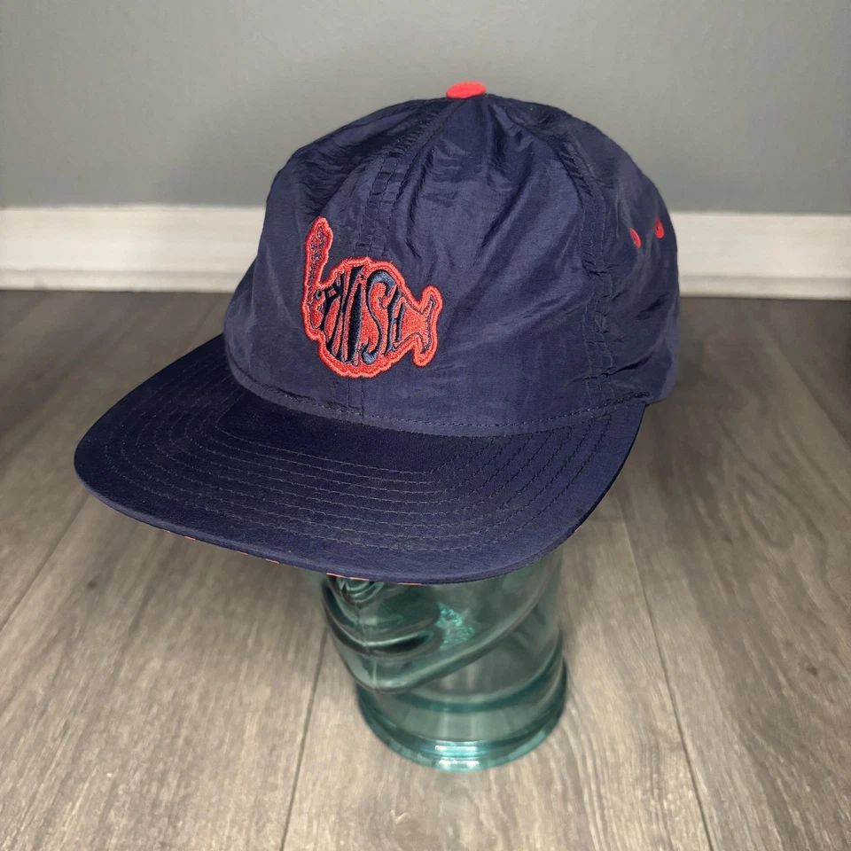 Gorra Phish Gorra Correa Trasera Para Hombre Azul Marino Rojo Patrón Donut Nylon 5 Paneles Banda Música Foto 2 de 4