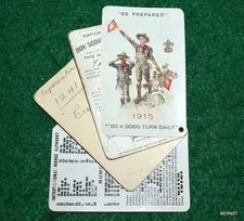VINTAGE BOY SCOUT - 1915 CELLULOID RIVETED MEMBERSHIP CARD
