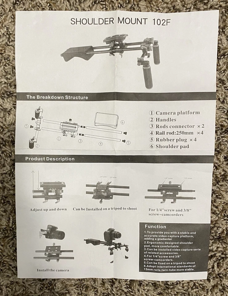 Neewer shoulder mount rig.102F Video Making System Kit for Canon/Nikon/Sony. NEW - Image 3 of 4