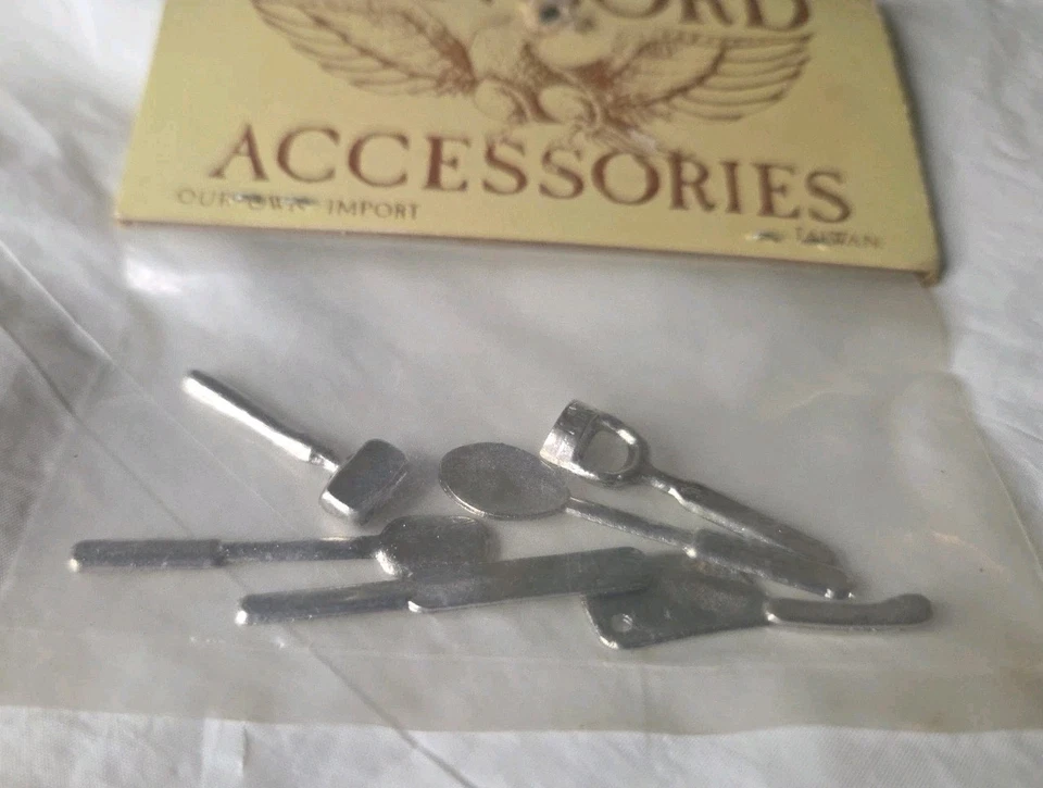 Dollhouse Miniatures 6 Silver Tone Kitchen Utensils Concord Accessories NOS - Image 3 of 4