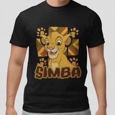 Simba Lion King Graphic Tee, Cute Baby Simba Cartoon T-Shirt Unisex Gift Top