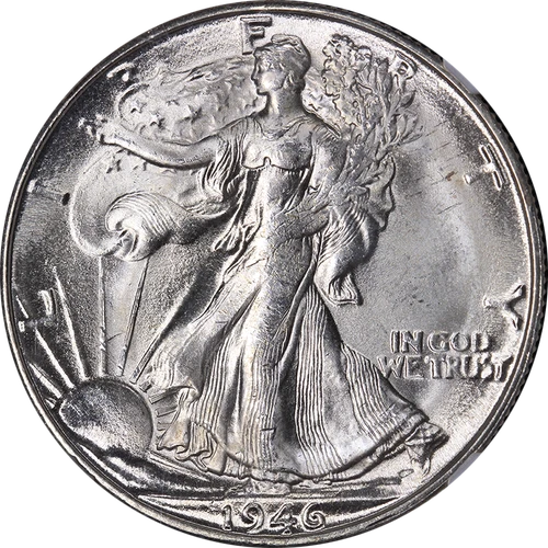 1946-D Walking Liberty Half NGC MS64 Blast White Superb Eye Appeal