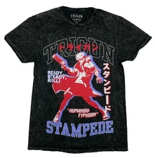 Trigun Stampede New Adult T-Shirt -Ready, Steady, Roll! Blue Red Vash