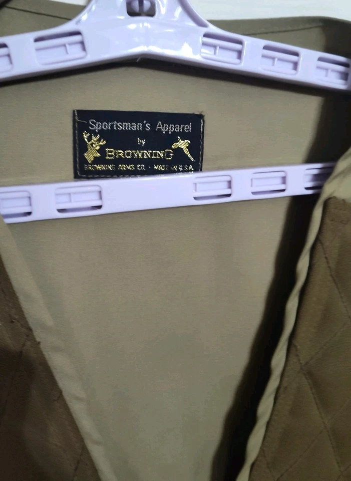 BROWNING VTG 90s Men’s Hunting Vest Utility Pockets Khaki Made In USA Men's 2XL - Image 2 of 4