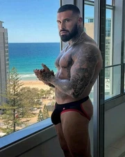 Men's New Sexy Black Open Rear Jockstrap w/Contoured Enhancing Pouch - Gay