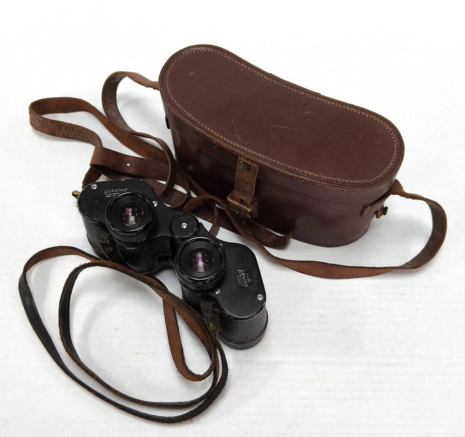 Vintage Kershaw Renown 7x30 Binoculars with Leather Case – Made in England - Image 4 of 4