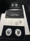 2023 S MORGAN AND PEACE REVERSE PROOF SILVER DOLLAR 2-COIN SET GEM+ OGP/COA