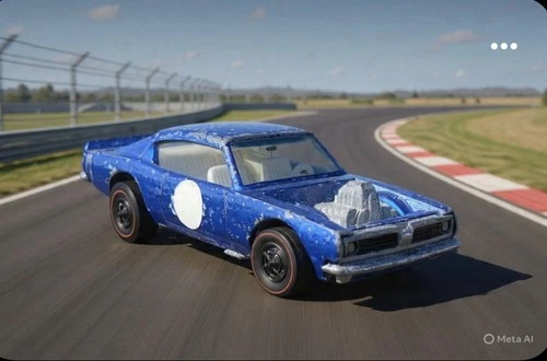 Vintage Hot Wheels Redline 1969 King Kuda - Blue Hong Kong Base