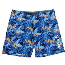 Hurley Mens Blue Bird of Paradise Floral Board Shorts Summer Vacation Size 38