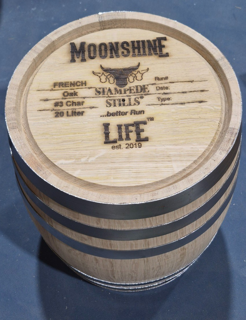 20 LITER (5 Gallon) FRENCH OAK BARREL Tequila Rum Whiskey Moonshine MED CHAR #3