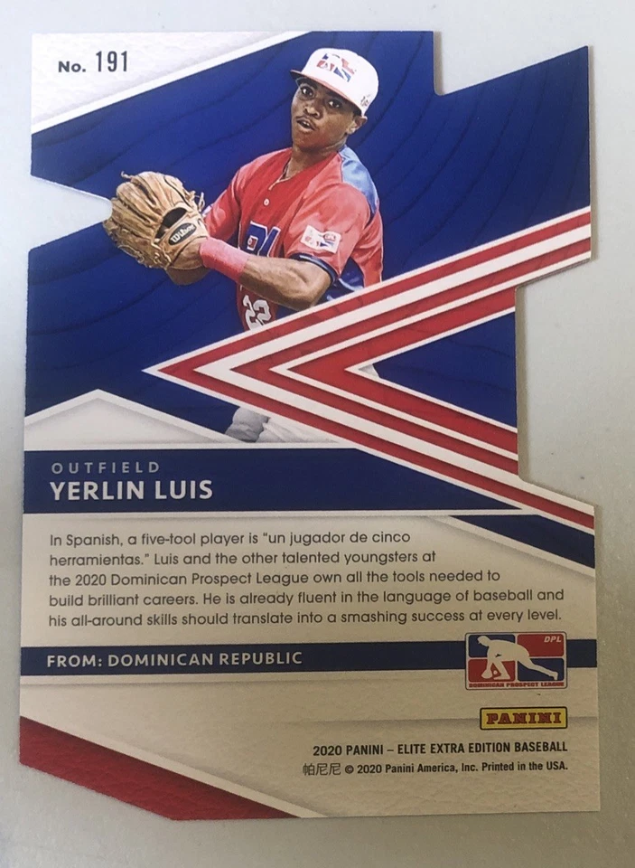 2020 Elite Extra Edition Yerlin Luis Aspirations Die-Cut #39/41 - Image 2 of 2