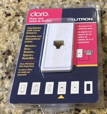 CLARO PHONE JACK LUTRON 6-PIN RJ-11 JACK. CLARO CA-PJ NEW SEALED WHITE