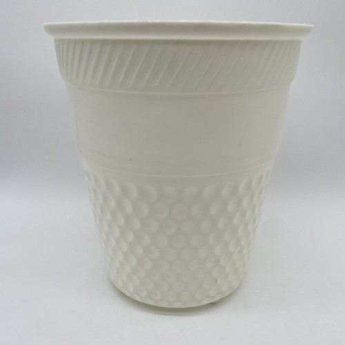 Vintage White Sewing Thimble Shaped Trash Can Waste Basket Makers Craftcore - Picture 3 of 14