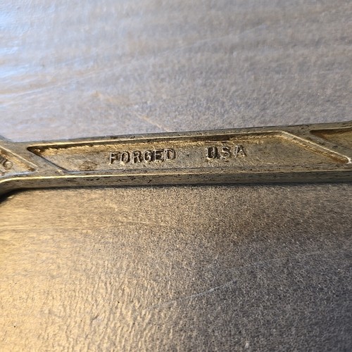 Vintage Double Open End Wrench 13/16 and 7/8 Forged In USA Vintage Retro - Picture 2 of 5