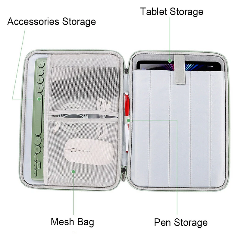 10-13 inch Tablet Carrying Storage Bag For iPad Air Pro 11" 13" 2024 Sleeve Case - Image 4 of 4