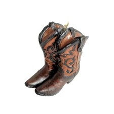 BROWN COWBOY BOOT CHRISTMAS ORNAMENT Western Rustic Country Rodeo