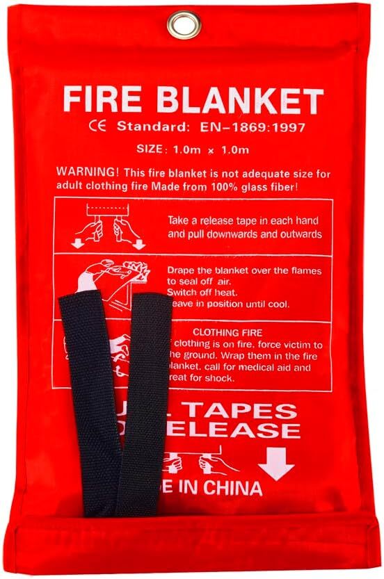 2 Confezioni Coperta Antincendio In Vetroresina 39x39 Pollici Per Emergenze Domestiche