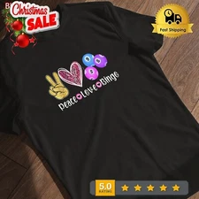 2025/Peace Love Bingo Funny Bingo Lover T-Shirt Special Gift For Men Women