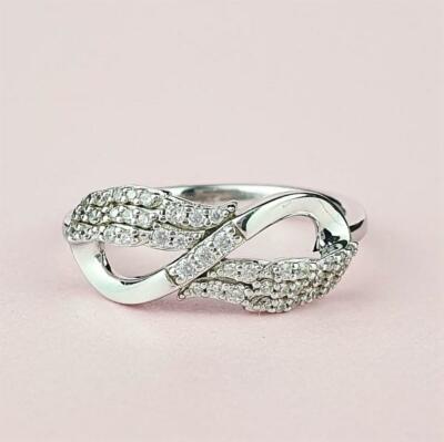 1/3Ct White Round Cut Simulated Diamond Forever Love Women's Gif 925 Silver Ring
