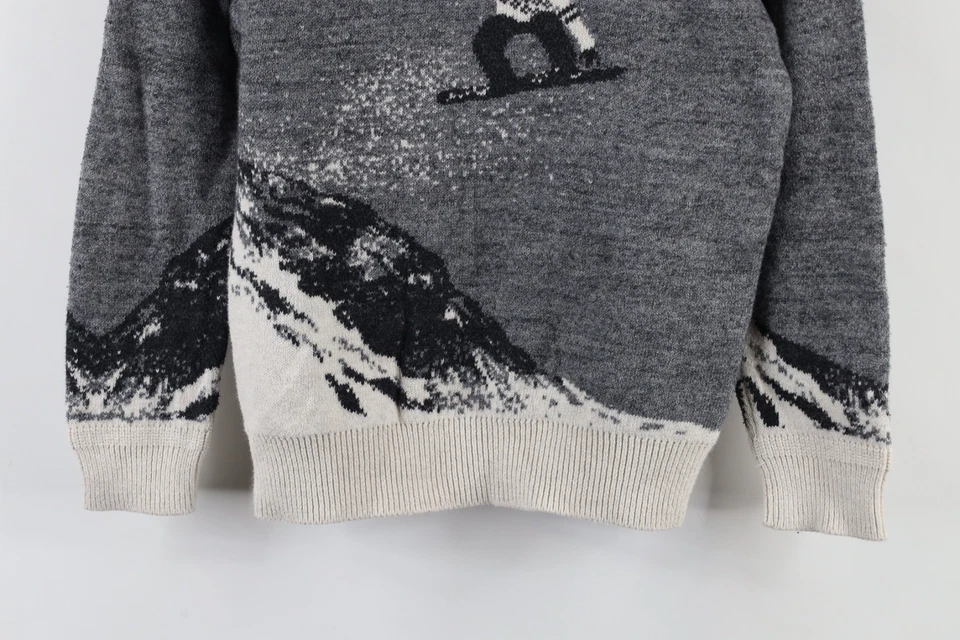 Vintage Gap Boys Medium All Over Print Snowboard Mountain Knit Crewneck Sweater - Image 3 of 4