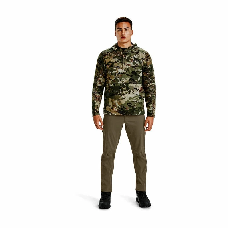 MEN'S UNDER ARMOUR UA RUT TWILL FLEECE BUTTON CAMO TOP HOODIE HUNTING 1343219 M - Image 3 of 4