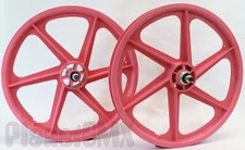 Skyway BMX 20" SIX SPOKE Tuff Wheels PINK retro wheelset sealed bearings NEW