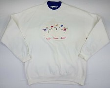 Vintage 1990  s Lee Heavyweight Christmas Sweatshirt Snowman Size L White USA