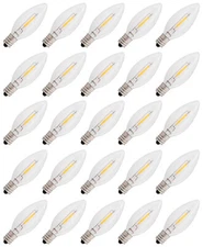 25 C26 LED Replacement Light Bulbs for Electric Candle Lamps, E12 Base 0.7w 120v