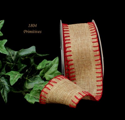 red burlap ribbon