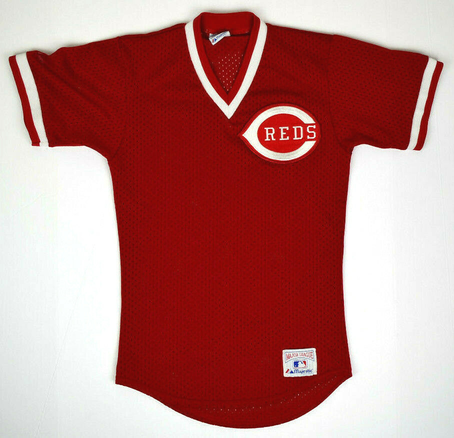 MLB T-Shirt VTG Cincinnati Reds Neck Mesh Baseball Jersey V