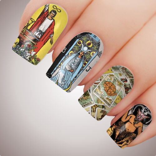 RIDER WAITE TAROT Halloween Full Cover Nail Decal Art Water Slider Sticker - Picture 1 of 3