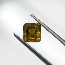 3.07CT GIA Certified Radiant Fancy Dark Brown-Greenish Yellow Natural Diamond 1094.46 per carat