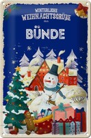 Blechschild WeihnachtsgrüßE BÜNde Geschenk Fest Deko Schild Tin Sign 20X30 Cm