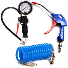 Zubehörset 3-teilig Druckluftschlauch + Ausblaspistole + Reifenfüller IMPLOTEX