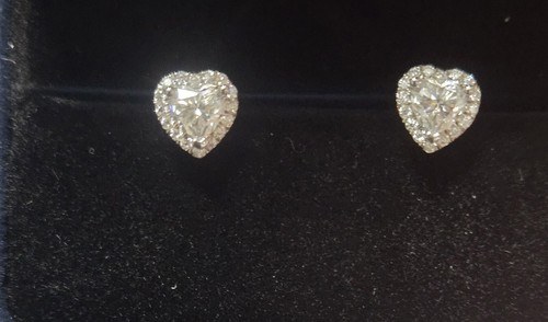 Women's 1.19 Ct Heart Cut Moissanite Stud Earrings Real 925 Sterling Silver - 第 12/12 張圖片