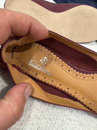 Mocasines sin cordones Brooks Brothers vintage talla 7 ¡Borgoña planos ballet! - Imagen 5 de 6
